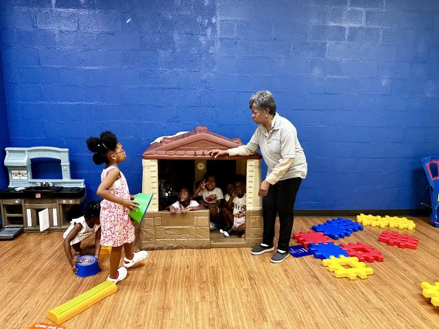 Preschool children learning through guided imaginative play